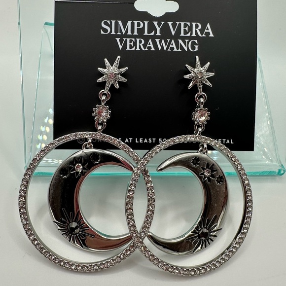 Simply Vera - Vera Wang Moon Star Orbital Drop earrings NWT - Picture 1 of 6